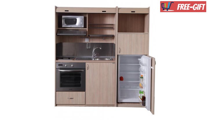 Мини-кухня KS 190 Допълнителни шкафове, голям хладилник, голяма фурна снимка #1