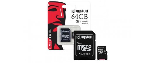 Бърза и здрава карта памет 64GB CLASS 10 KINGSTON с адаптер за всеки телефон и таблет.  снимка #1