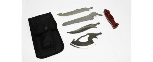 Туристически нож за къмпинг, с комплект от 4 приставки  снимка #1