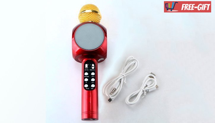 Безжичен BLUETOOTH караоке микрофон с LED светлини снимка #3