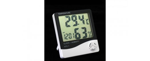 Цифров термометър, часовник и влагомер HTC-1 снимка #2