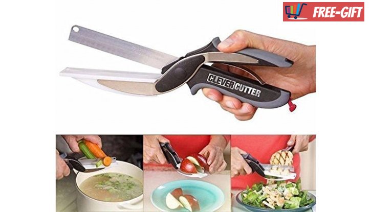 СЕЗОННА РАЗПРОДАЖБА! Ножица Clever Cutter за рязане нa месо и зеленчуци 2 в 1 снимка #5