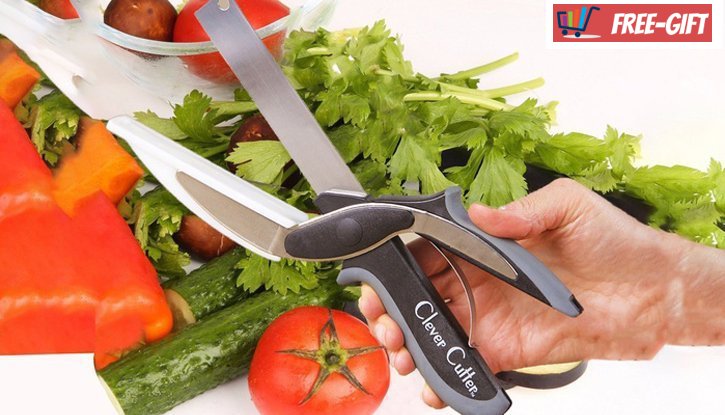 СЕЗОННА РАЗПРОДАЖБА! Ножица Clever Cutter за рязане нa месо и зеленчуци 2 в 1 снимка #4