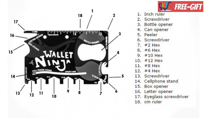 ! Wallet Ninja 18 в 1. Джобен инструмент с формата на кредитна карта - 2 броя снимка #5