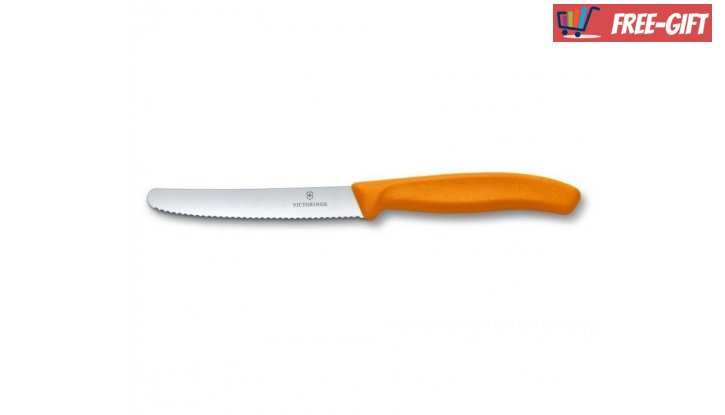 Кухненски нож за домати и колбаси Victorinox SwissClassic 11 см., назъбено острие, цветове  снимка #0