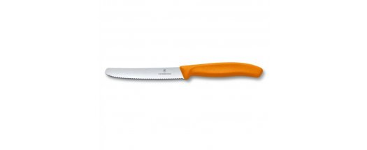 Кухненски нож за домати и колбаси Victorinox SwissClassic 11 см., назъбено острие, цветове  снимка #0