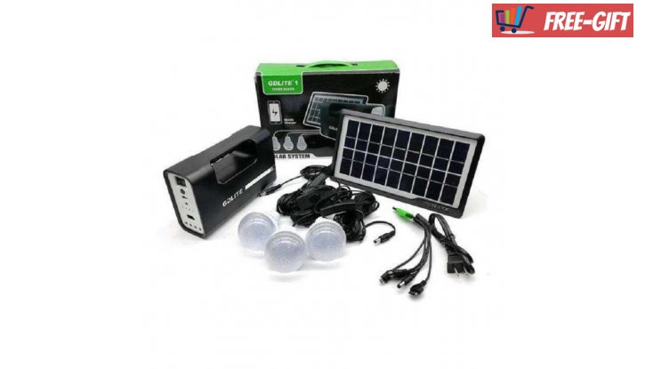 Комплект соларна осветителна система GDLITE GD-8007,Черен снимка #2