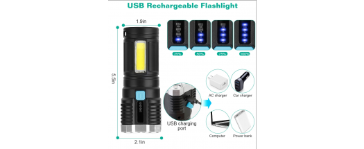 Мощен фенер с USB снимка #1