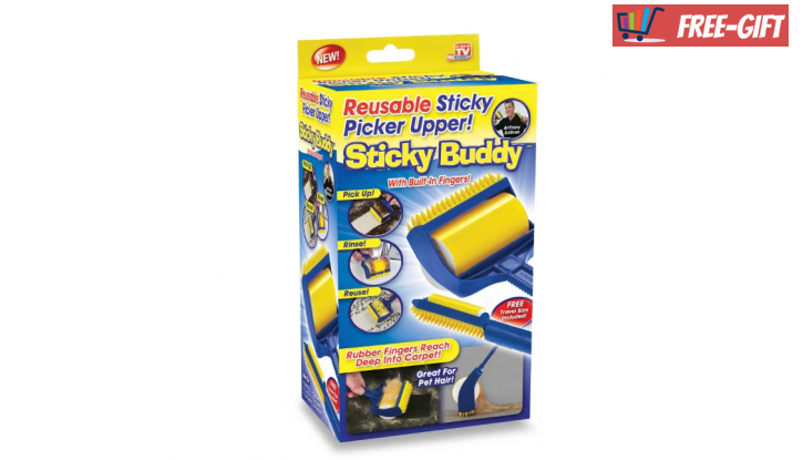 Sticky Buddy ролка за почистване на косми и мъх, многократна употреба снимка #0
