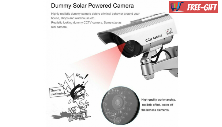 Фалшива охранителна камера със соларен панел снимка #2