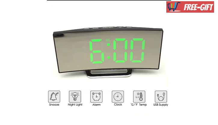 Стилен дигитален будилник с термометър снимка #1