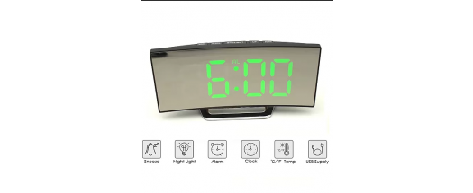 Стилен дигитален будилник с термометър снимка #1