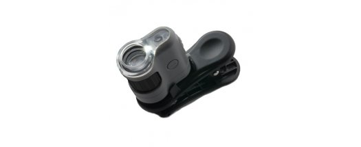 MicroMini™ 20x LED джобен микроскоп с UV светлина и щипка за смартфон снимка #1