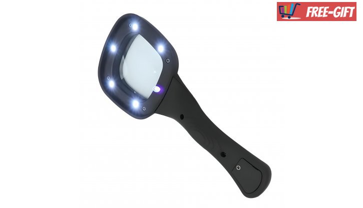 LED + UV стъклена лупа, 3x увеличение, 55mm снимка #1